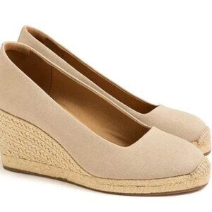 J. Crew Tan Espadrille Wedges with Cushioned Footbed - size 8